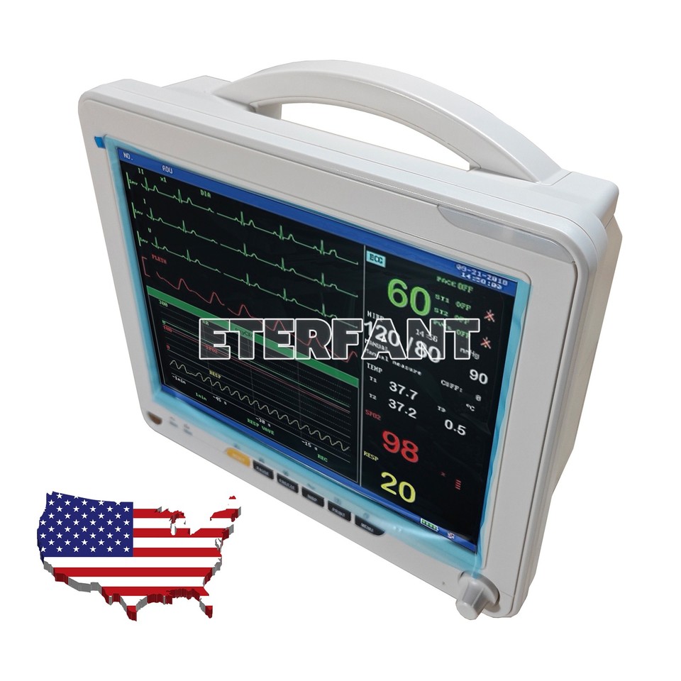 8/12/15.6 inch Patient Monitor ICU CCU Vital Sign NIBP RESP TEMP SPO2 ...