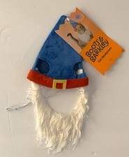 CAT GNOME Elf HEADPIECE WITH Detachable BEARD NEW Christmas Costume PET Holidays