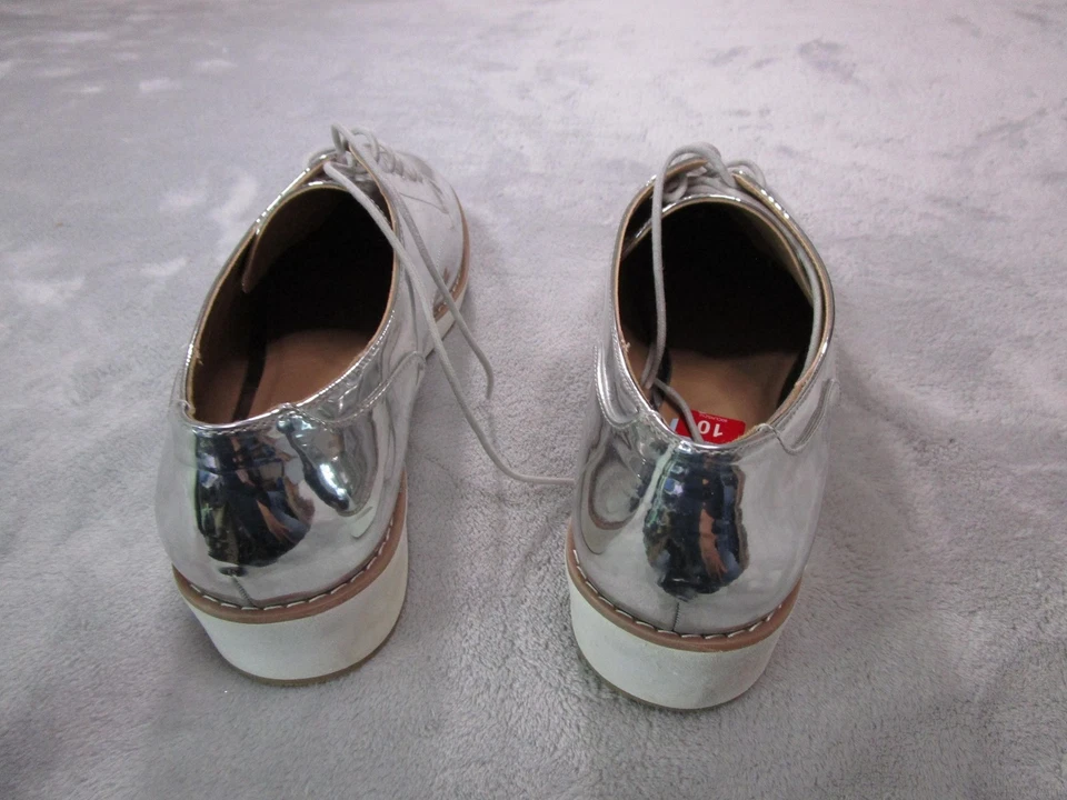 Call It Spring Shoes Womens Size 10 Silver Oxford Lace Up Platform MCLINN-81 - Image 4 of 4