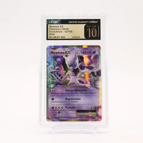Mewtwo ex - 52/108 CGC 10 Evolutions Ultra Rare Pokemon - PRISTINE