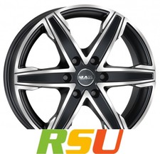 4x MAK King 6 ice black 8x18" ET30 LK6 114.3 ML 66.1 Alufelgen 18 Zoll