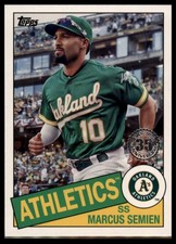 2020 Topps #85TB-33 Marcus Semien 1985 Topps Baseball 35th Anniversary