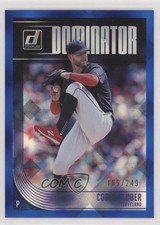2018 Panini Donruss Dominators Blue 189/249 Corey Kluber #D6 y0i