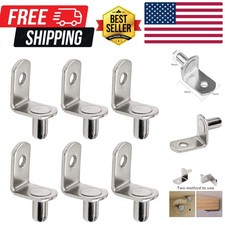 50 Pcs 6mm Shelf Pins, L-Shaped Nickel Plated Shelf Support Pegs with Hole fo...