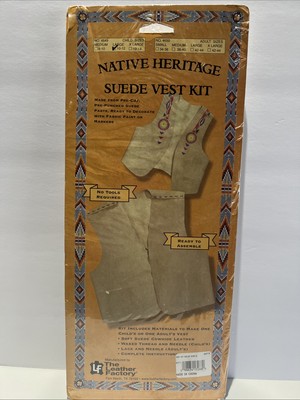 Tandy Leather Factory Native Heritage Child LG 10-12 Suede Vest Kit  NEW SEALED