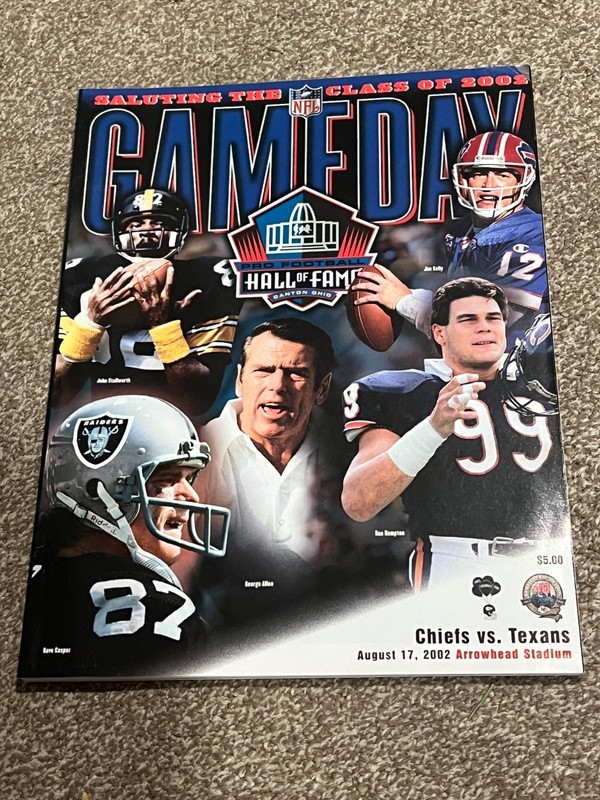FOOTBALL PROGRAM KANSAS CITY CHIEFS HOUSTON TEXANS 8/17 2002 HOF NFL