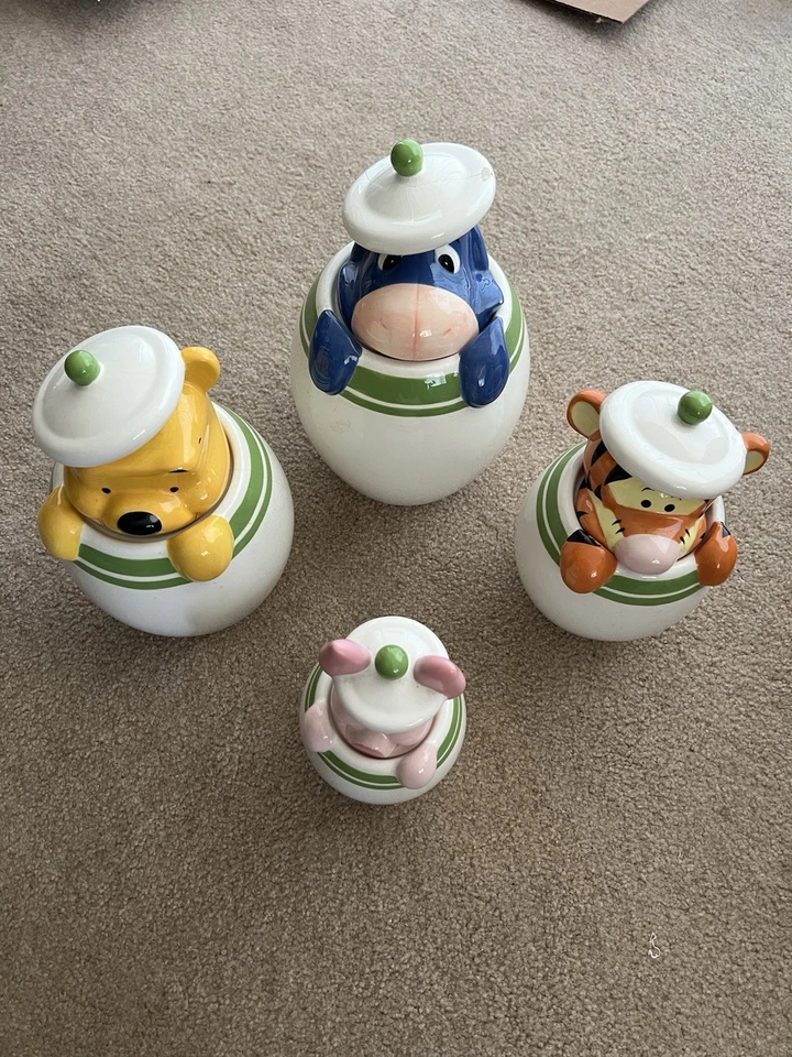 Rare! Set Of 4! Winnie the Pooh Peek A Boo kitchen Canister/Cookie Jars Set - Image 2 of 4