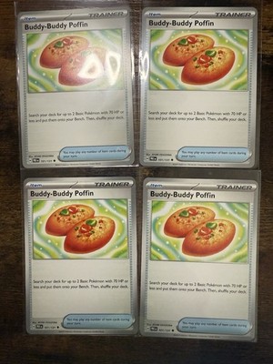 4x Buddy-Buddy Poffin 101/131 Sv: Prismatic Evolutions Regular