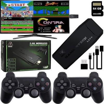 Retro Videospielkonsole 20000+Spiele,USB 4K HD TV Stick mit 2x Kabellose Konsole