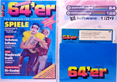 COMMODORE 64/128 -- 64's ISSUE 12/92 (MARKET & TECH - FLOPPY DISK TO BOOKLET)