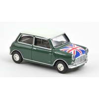 Mini Cooper S 1964 Almond Green And Flag On Bonnet 1:54 Norev Auto Stradali -D-