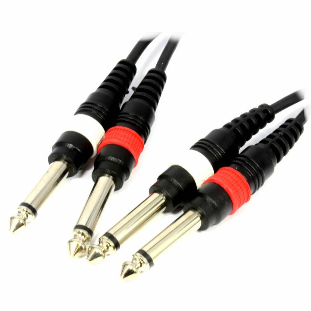 6m PULSE 6.35mm Male Mono Jack Plugs Shielded Cable