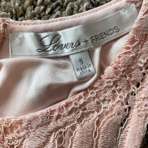 Lovers + Friends Sky Shift Dress in Papaya Pink Lace Women's Size Small - Picture 8 of 11