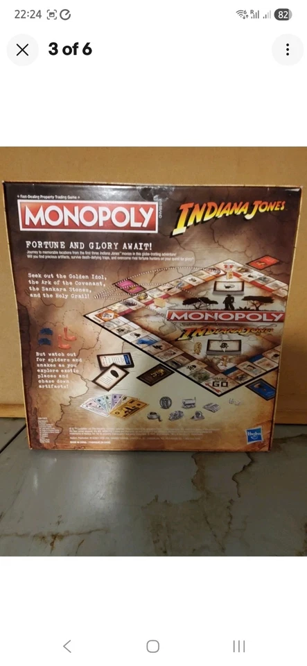 Hasbro Gaming Monopoly Indiana Jones Game, Inspired by The Indiana Jones Movies, - Image 2 of 2