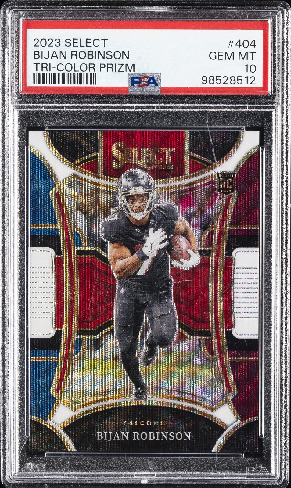 2023 PANINI SELECT TRI-COLOR PRIZM #404 BIJAN ROBINSON 117/149 PSA 10