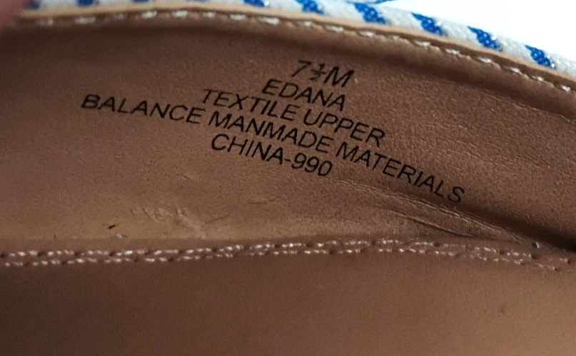 Mujer 7.5M Impo Edana Blanco Azul Brillo Rayas Sandalia Acolchada 2" Tacón Gatito Foto 4 de 4