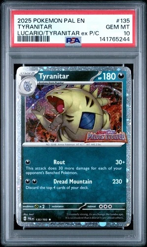 Pokémon Tyranitar (Paldea Evolved Stamp) 135/193 Holo PSA 10