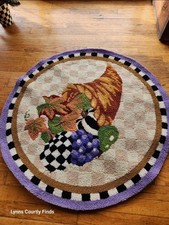 Mackenzie Childs Cornucopia Rug With Courtly Check Courtly Stripe Brand New