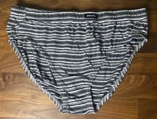 Equipo Men's Brief 100 Cotton Large No Fly Sport Black Stripe Underwear