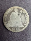 1886-P Seated Liberty Dime 10c 90% Silver
