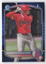 2025 Bowman #BCP-12 Hayden Alvarez Chrome Prospects Reptilian Blue #/150