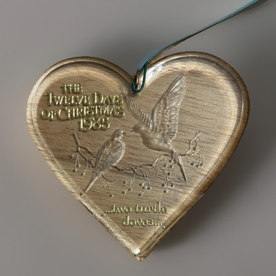 Vintage 1985 Twelve Days Of Christmas Two Turtle Doves Christmas Tree Ornament