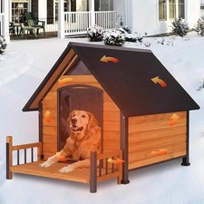 Large Outdoor Insulated Dog House Weatherproof Dog Kennel Indestructible Shelter