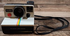 Vintage Polaroid SX-70 Rainbow Land Camera One Step Stripe With Strap