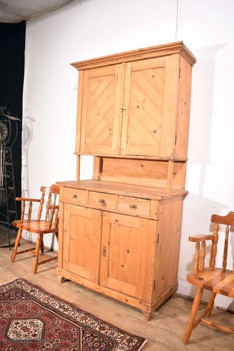 Antiker Jugendstil Landhaus Küchenschrank 2tlig. Schrank 6 Schubladen Innenschub - Bild 20 von 24