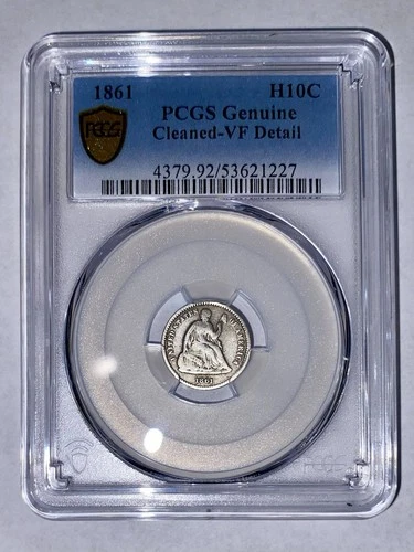 1861 Liberty Seated Silver Half Dime PCGS VF35