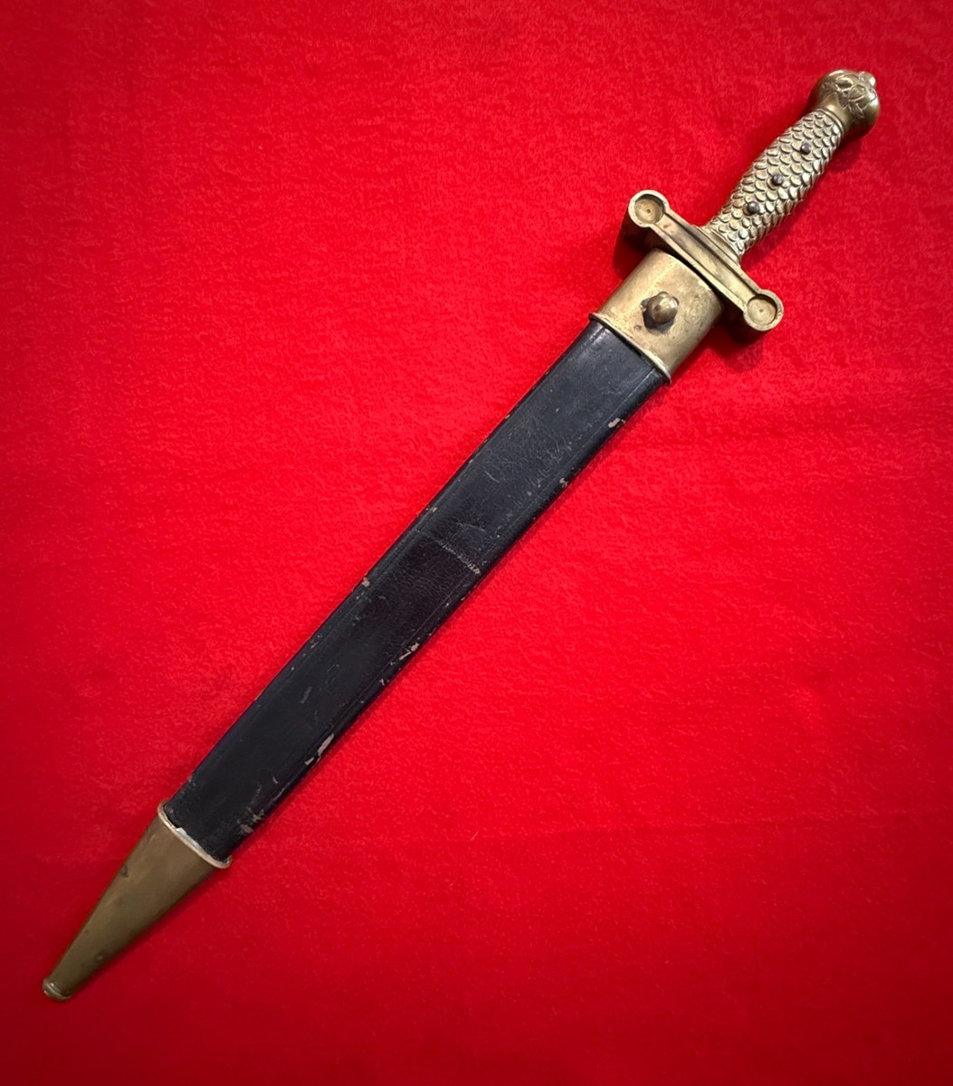 Ames Sword 刀　剣　軍物　アンティーク　骨董品　西洋剣 希少 RARE U.S. Ames Mod 1832 Short Artillery Sword w / Leather Scabbard