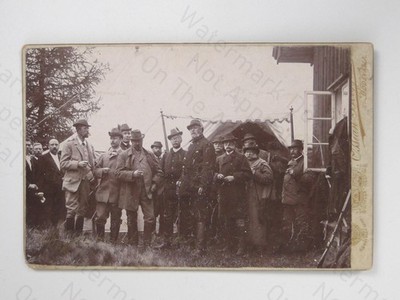 King Oscar II Sweden Hunting Party Cabinet Card Röbäck Uddevalla c1890s Photo