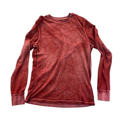 Affliction Standard Mens Thermal T-Shirt Large Faded Red Long Sleeve Crew Neck