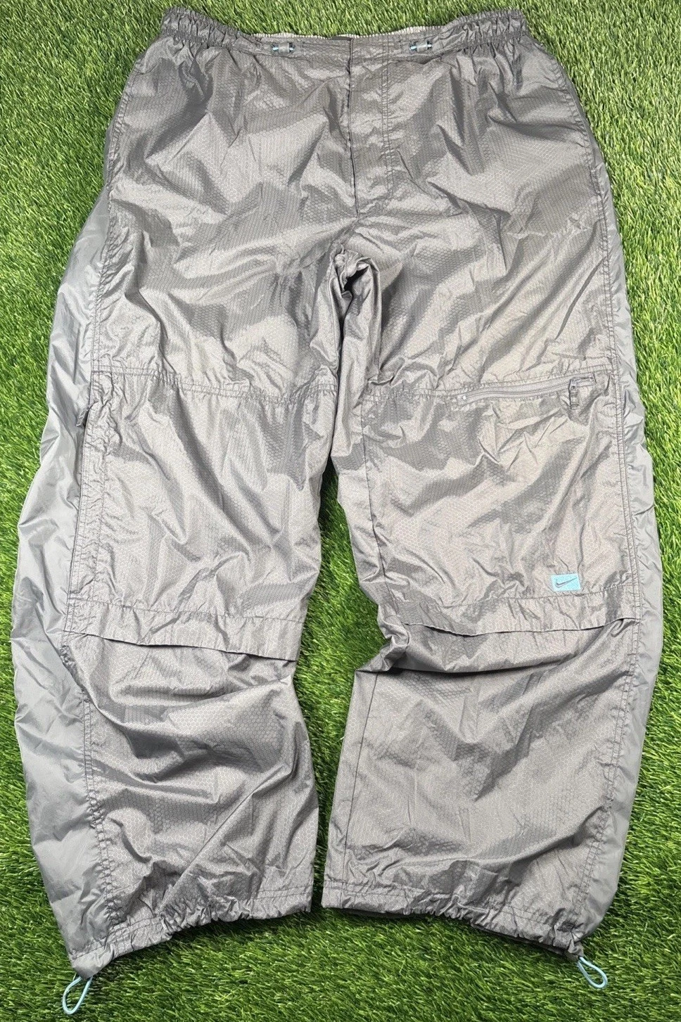 Vintage Nike Windbreaker Pants Mens 2XL Grey Y2K Lined Cargo Track Baggy Gorpcor