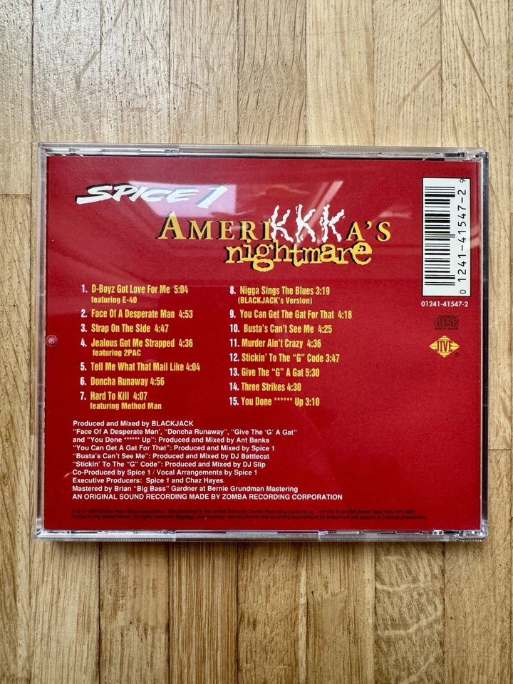 Spice 1 - AmeriKKKa‘s Nightmare - 1994 - OG Press - Cali-Rap - E-40 - 2-PAC - Bild 3 von 4