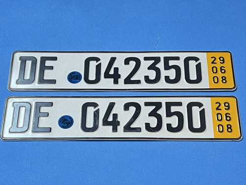 Expired Germany License Plate Pair DE-042350 Dessau-Rosslau Collectible