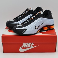 AR3565-401 Nike Shox R4 Tinte Azul Total Naranja Negro Metálico Plateado (Mujeres)