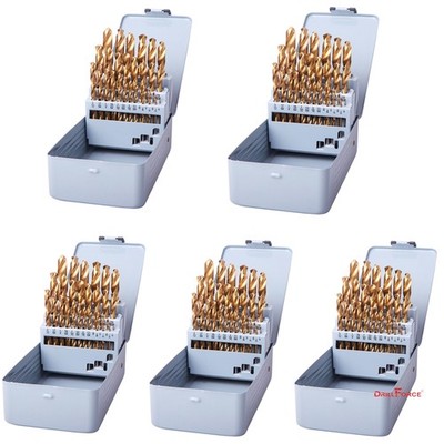 (5 Sets) 29PCS Drill Bits Set HSS Titanium Twist Metal Power Tools Multi-Bits