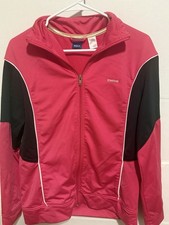 Reebok Women's Full Zip Colorblock Track Jacket Pink/Black/White L