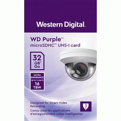 Western Digital WD Purple SC QD101 32GB Smart Videoüberwachung microSDHC Karte