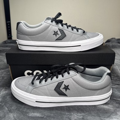 Men's Converse Shoes 10 Grey Black Sport Casual Ox Canvas Low Top Cushion