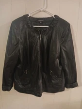 Notations Black  Faux Suede Snakeskin  Jacket Size XL Grunge Whimsigoth Winter