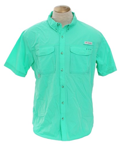 Chemise Columbia Homme Taille L - Manches Courtes, Bleu Canard (teal) - Pêche/Rando