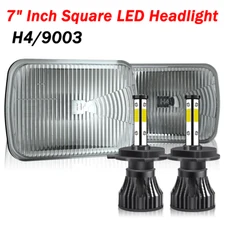 7X6" inch Sealed Beam Headlight Conversion High/Low Beam + 100W H4 LED