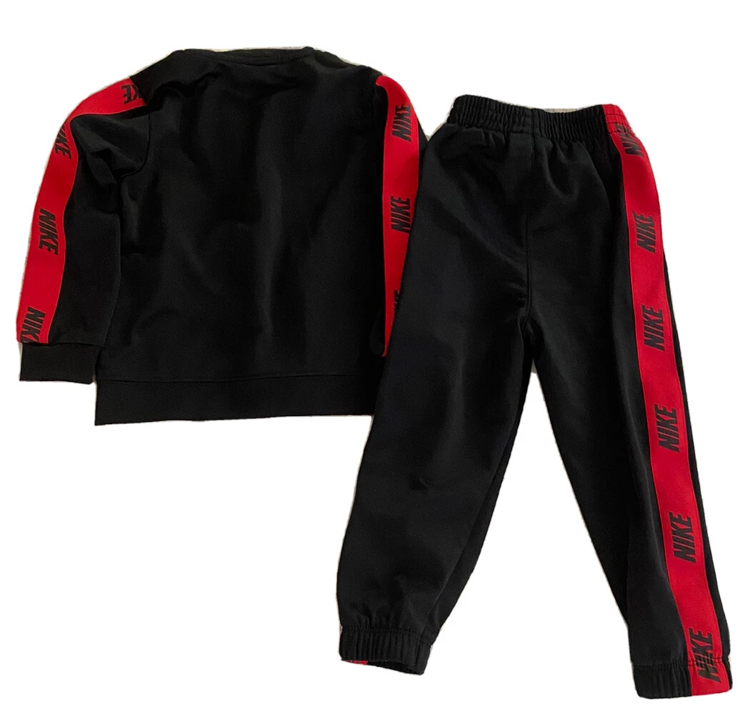 Nike black and red sweatsuit hot sale
