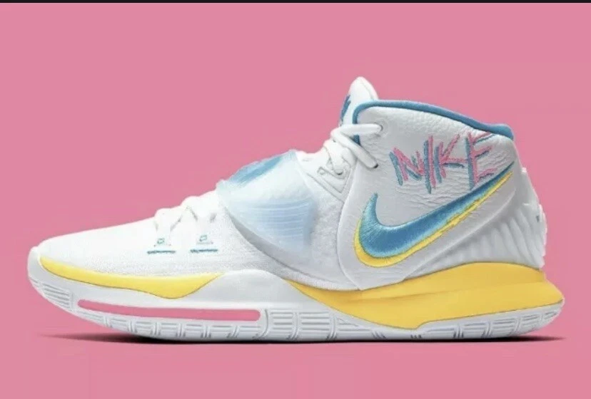 Nike Kyrie Irving 6 Retro 90 s NEON Grafitti BQ4630 101 size 18 White Blue elec