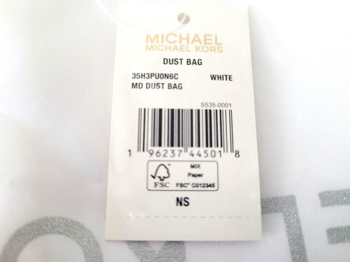 Michael Kors Medium Logo Woven Dust Bag, White 16 