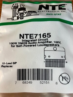 NTE Electronics NTE7165 IC - DMOS AUDIO AMP 100W FOR SELF-POWERED LOUDSPEAKERS