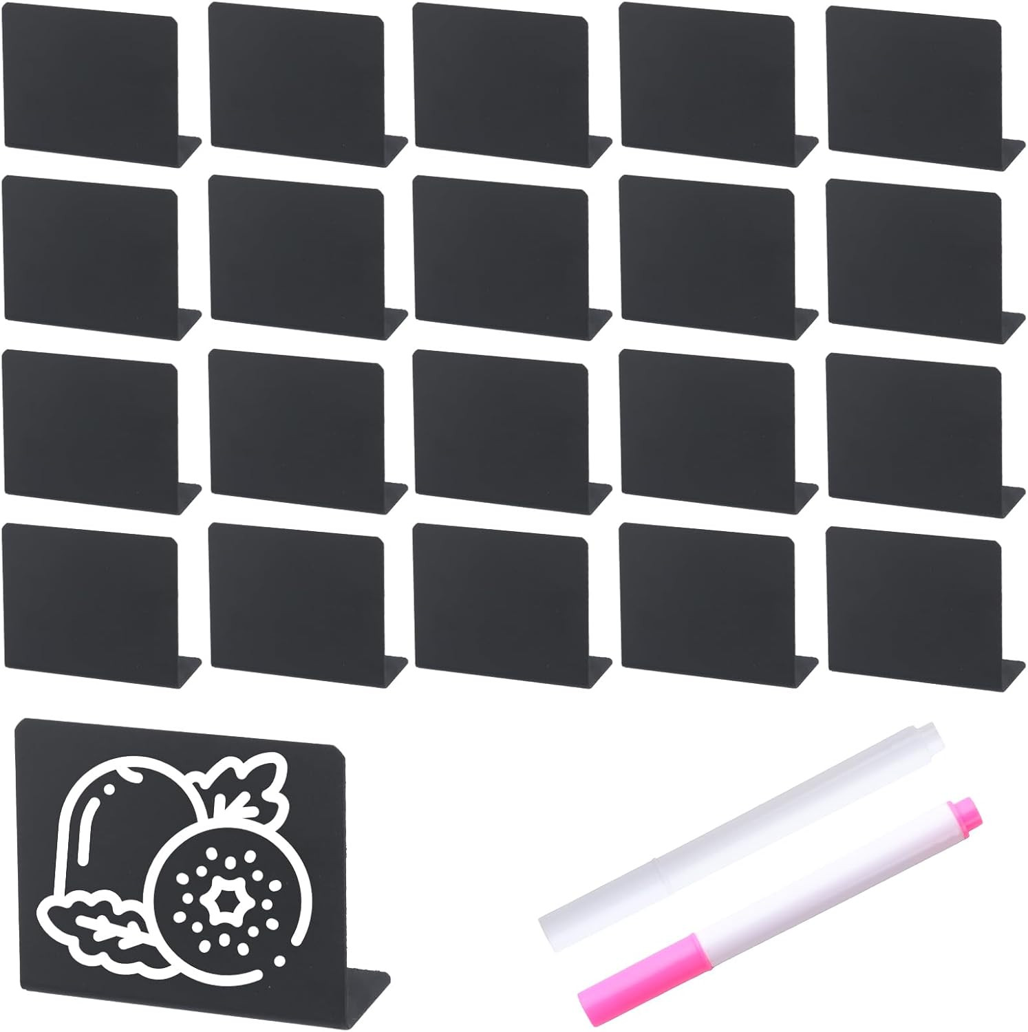 20 Stk Mini Tafeln, Schwarz Kleine Schiefertafel zum Beschriften, Mini Kreidetaf