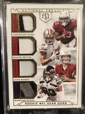 2018 National Treasures Rookie NFL Gear Quad  Christian Kirk Rashaad Penny /25